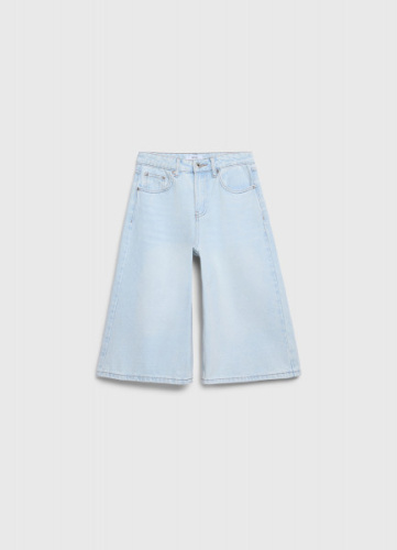 Шорты-бермуды из денима для девочек, Голубой