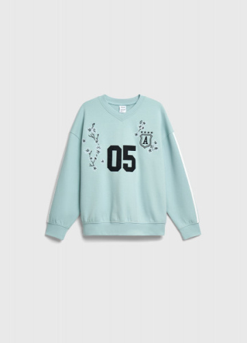 Свитшот с аппликацией для девочек, Зеленый