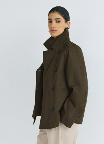 Укороченная куртка-тренч, Зеленый