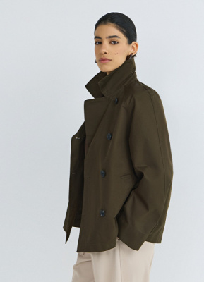 Укороченная куртка-тренч, Зеленый