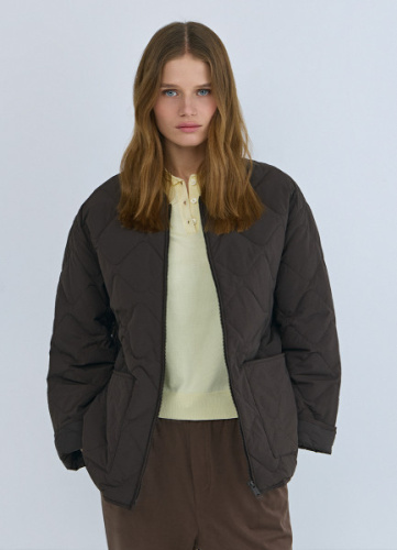 Легкая стёганая утеплённая куртка, Коричневый