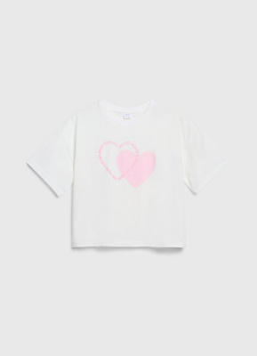 Футболка с принтом для девочек, Белый