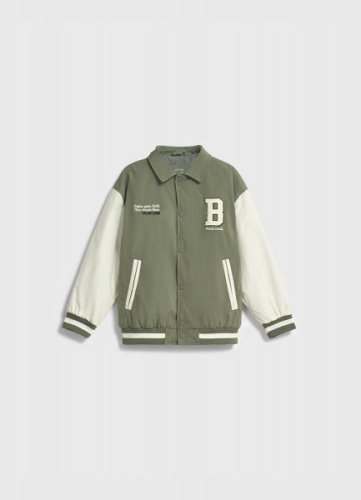 Утеплённый бомбер для мальчиков, Зеленый