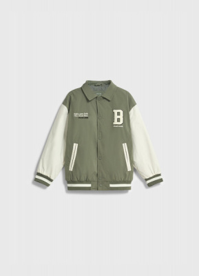 Утеплённый бомбер для мальчиков, Зеленый