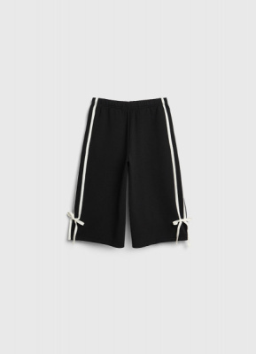 Шорты с контрастными бантами для девочек, Черный