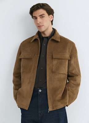 Куртка-рубашка из искусственной замши, Желтый