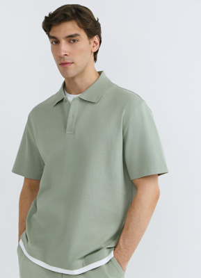 Поло с имитацией второго слоя, Зеленый