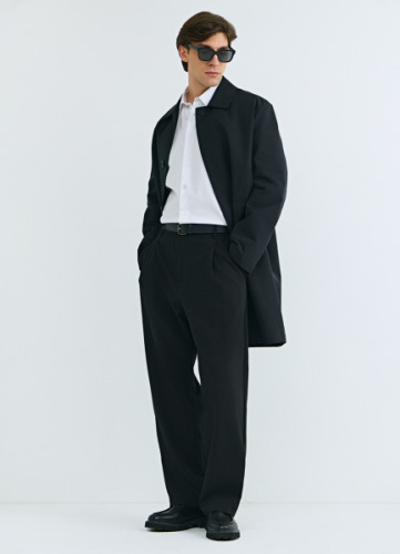 Плащ на пуговицах, Синий