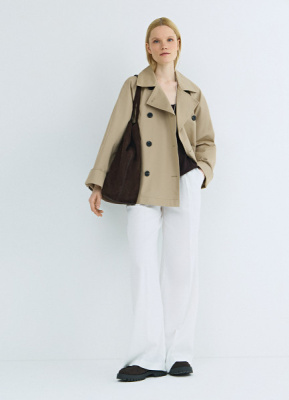 Укороченная куртка-тренч, Бежевый