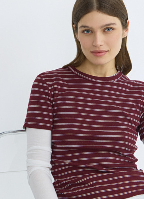 Футболка в рубчик, Фиолетовый