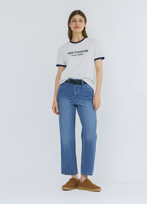 Укороченные джинсы Straight, Синий