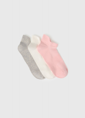 Короткие фитнес носки, 3 пары, Розовый