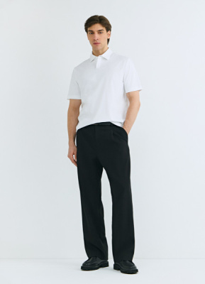 Поло из мерсеризованного хлопка, Белый