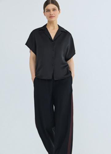 Прямые брюки с лампасами, Черный