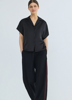 Прямые брюки с лампасами, Черный