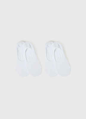 Носки-подследники из хлопка, 2 пары, Белый