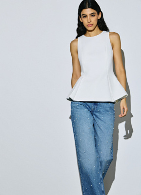 Топ с баской, Белый