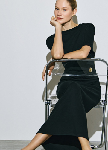 Платье-футболка с декором, Черный