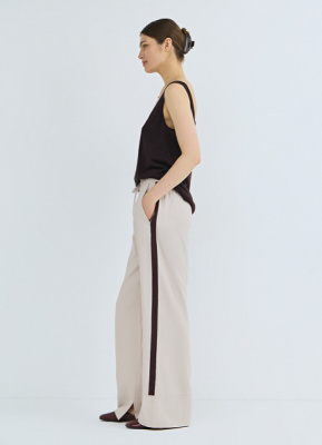 Прямые брюки с лампасами, Бежевый