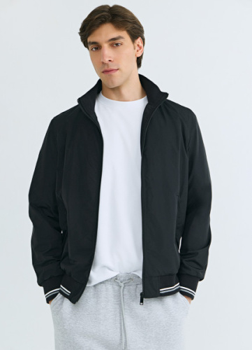 Бомбер с контрастными деталями, Черный