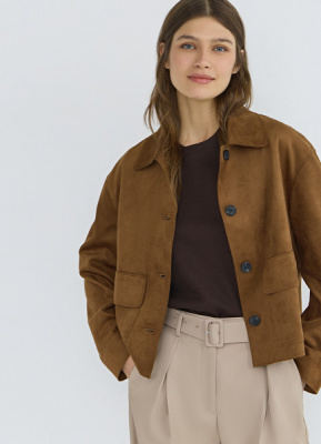 Куртка из искусственной замши, Желтый