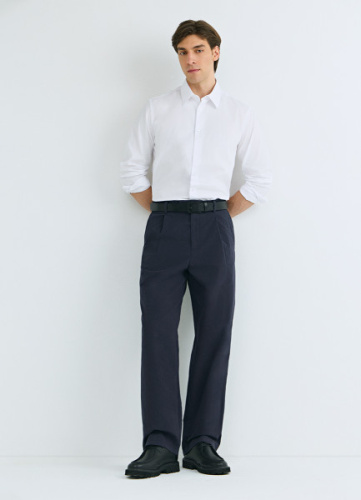 Брюки из техноткани со складками, Синий