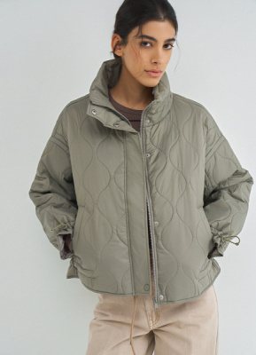 Стёганая утеплённая куртка с воротником-стойкой, Желтый