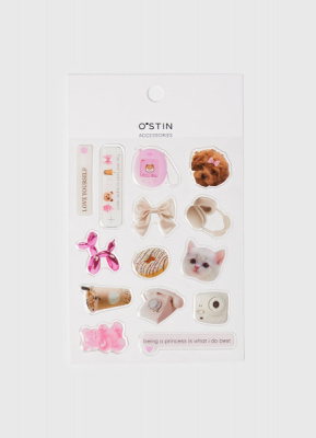 Объёмные наклейки для девочек, 14 шт., Мультицвет