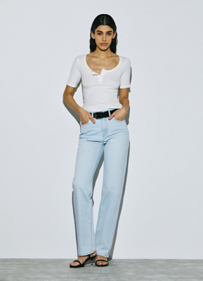 Футболка с вырезом "хенли", Белый