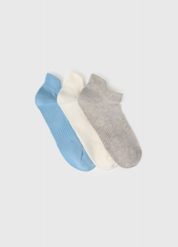 Короткие фитнес носки, 3 пары, Голубой