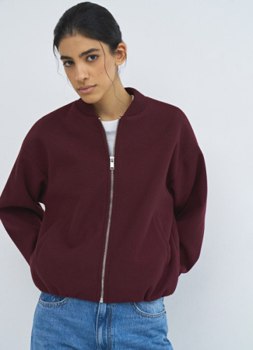 Бомбер из пальтовой ткани, Фиолетовый