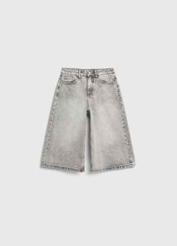 Шорты-бермуды джинсовые для девочек, Серый