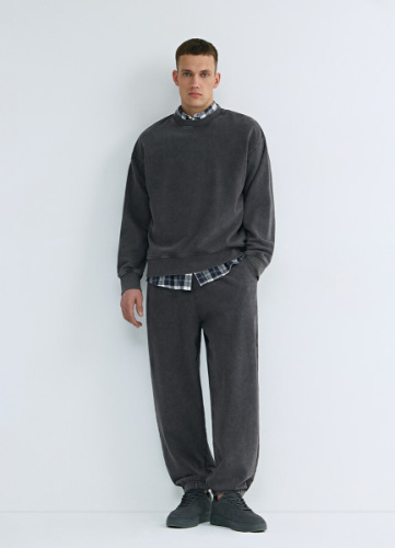 Свитшот с эффектом стирки, Серый