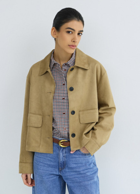 Куртка из искусственной замши, Бежевый