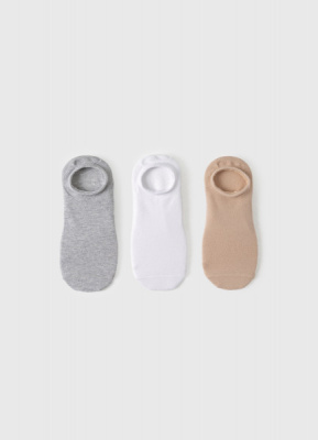 Носки для девочек, 3 шт., Серый