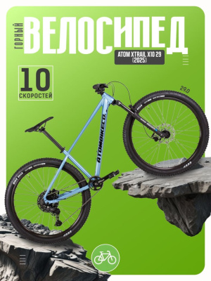 Горный велосипед Atom Xtrail X10 29, год 2025, цвет Серый, ростовка 17