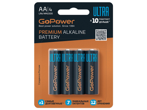 26394 Батарейки GoPower ULTRA LR6 AA, 4 шт.