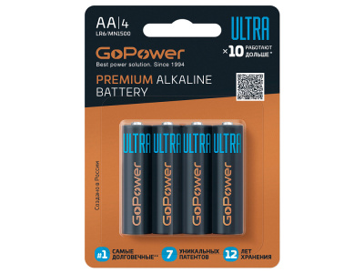 26394 Батарейки GoPower ULTRA LR6 AA, 4 шт.
