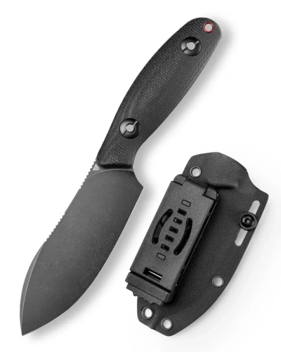 Походный нож Trivisa Aubergine-BM, сталь 14C28N, рукоять микарта, черный