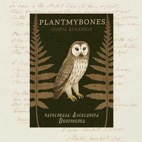 Деревянная брошка Дворникова А. "Сова"