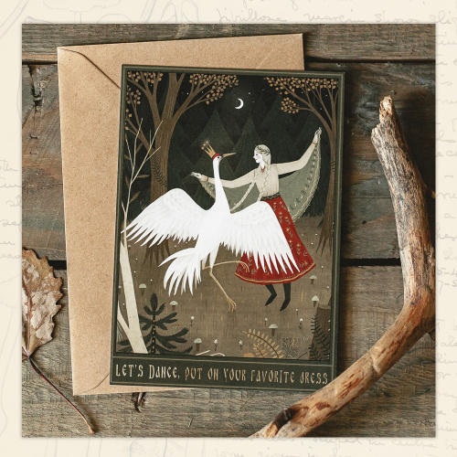 Открытка Дворникова А. "Журавлиный танец"