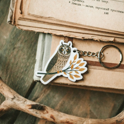 Брелок Дворникова А. "Сова на ветке"