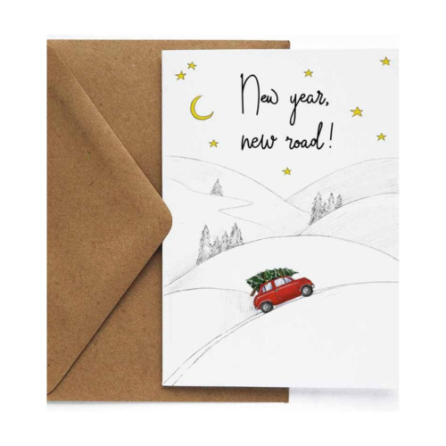 Открытка "НГ. Дорога"