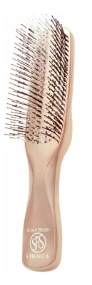 Универсальная массажная расческа Scalp Brush World (розовое золото)