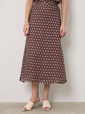 Юбка из крапивы 8011946 коричневый горошек