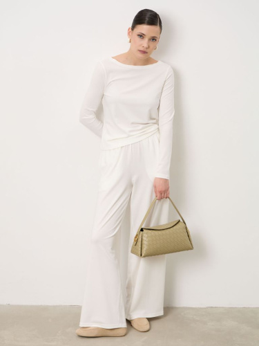 Брюки из тенселя 10762 молочные