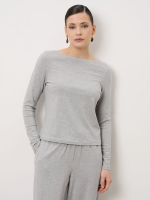 Лонгслив из тенселя 01762 серый