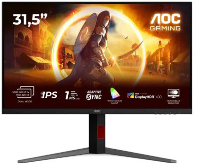 Монитор 31,5" AOC U32G4U 16:9, IPS, UHD, 1ms, 400cd, 160Hz, HDMI, DP, USB, HAS