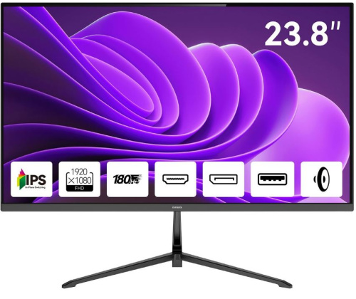 Монитор 23,8" AIWA MD2410 1920*1080, IPS, 300cd, 1000:1, 1ms, 178гр/178гр, HDMI, DP, 180Hz, Spk, black