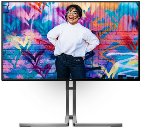 Монитор 27" AOC U27U3CV 3840x2160, Nano IPS, 400cd, 1300:1, 50M:1, 4ms, 178гр/178гр, 60Hz, 2*HDMI, DP, LAN, SPK, pivot, black